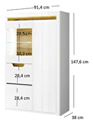 Vitrin Tiera (fényes fehér + navarre tölgy)