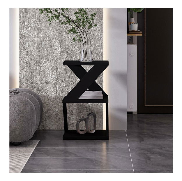 Príručný stolík Albena (čierna + dub)