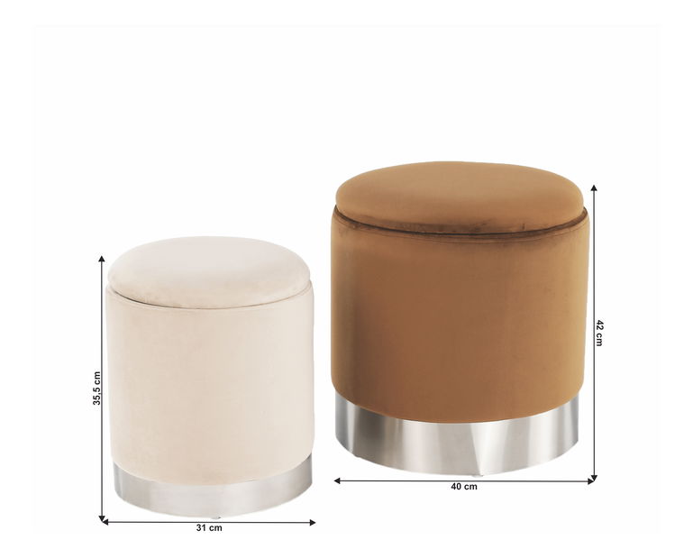 Set 2 buc taburete Ainy (bej)