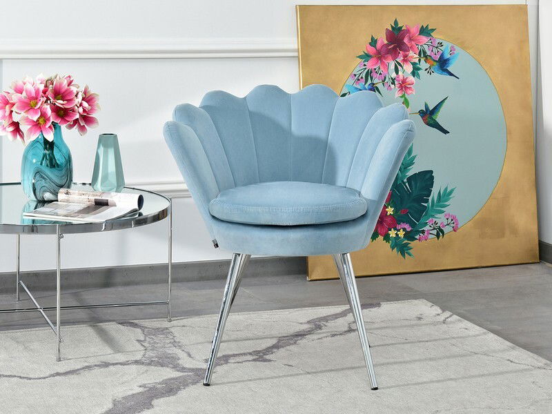 Fotoliu Lasair (albastru + crom)