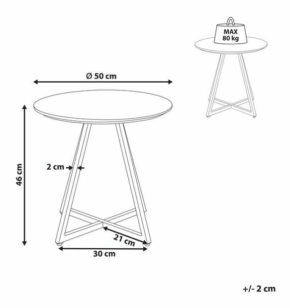Kézi asztal Angelique (világos fa)