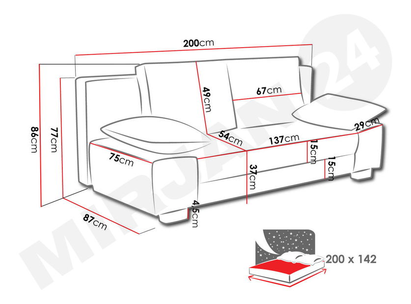 Sofa na razvlačenje Soren (uttario velvet 2971 + senegal 818)