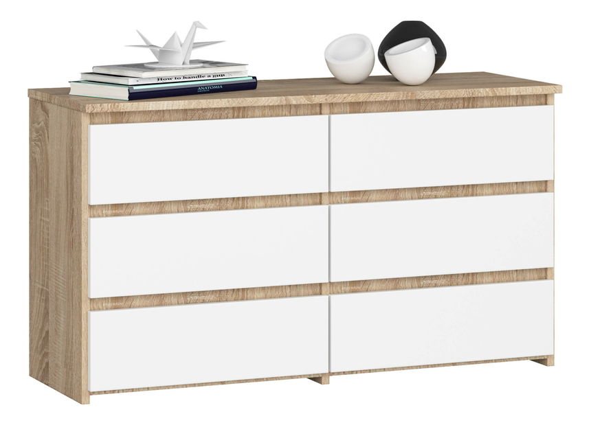 Comodă Crueldad (stejar sonoma + alb)