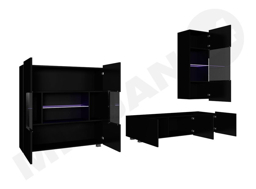 Mobilier living Badiani VII (alb + alb lucios)