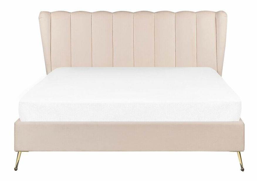 Manželská posteľ 160 cm Mirabell (béžová) (s roštom) (s USB portom)