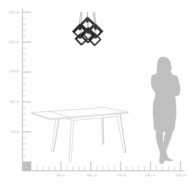 Lampă cu pandantiv Cambe (negru) *vânzare stoc