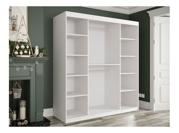 Dulap de haine Nona T (negru + marmură albă)