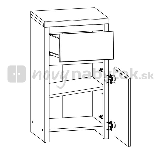 Komoda Kaspian KOM1D1SP (Hrast sonoma) 
