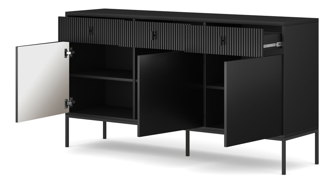 Komód Magara 3D3S (fekete)