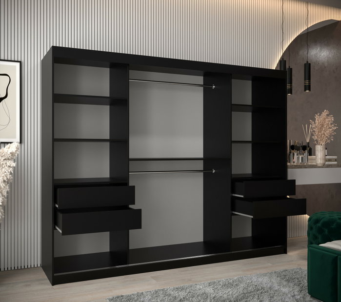 Dulap de haine 250 cm Mokka (Negru)