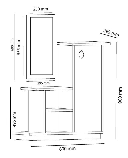 Set za predsoblje Kenulu (hrast + antracit)