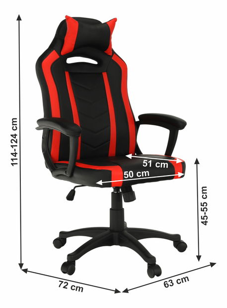 Kancelárske kreslo Agi (čierna + červená)