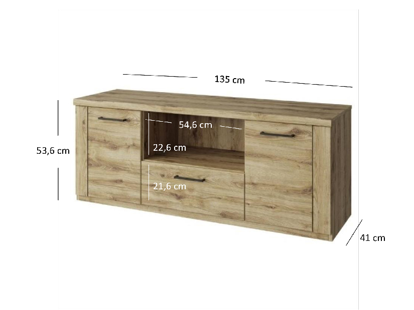 TV stolík/skrinka Deloris 135 (dub navarra)
