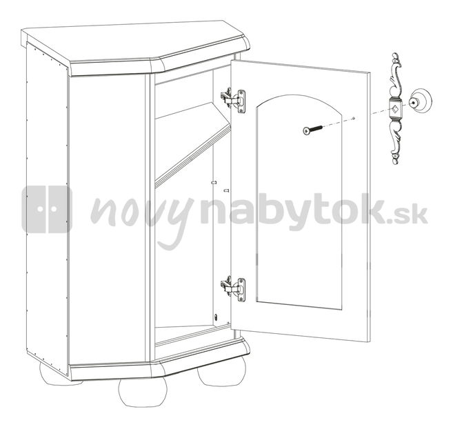 Rohová skrinka BRW BAWARIA DKOM 1DN