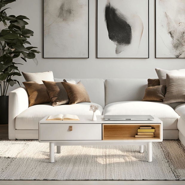 Dohányzóasztal Abajo (fehér) 