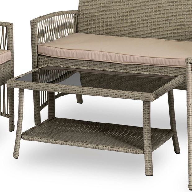 Set de grădină Frutos (gri + bej) (pentru 4 persoane) *lichidare de stoc