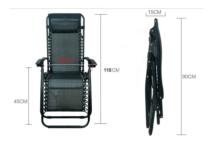 Záhradné polohovatelné kreslo Gerry (čierna)