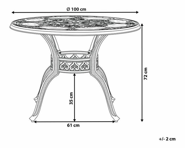 Masă de grădină SAPRENA (pentru 4 persoane)