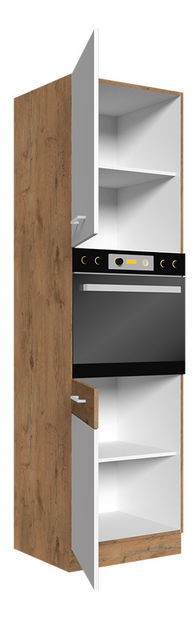 Dulap înalt de bucătărie sub cuptor Bronte 60 DP-210 2F (stejar lancelot + matera)