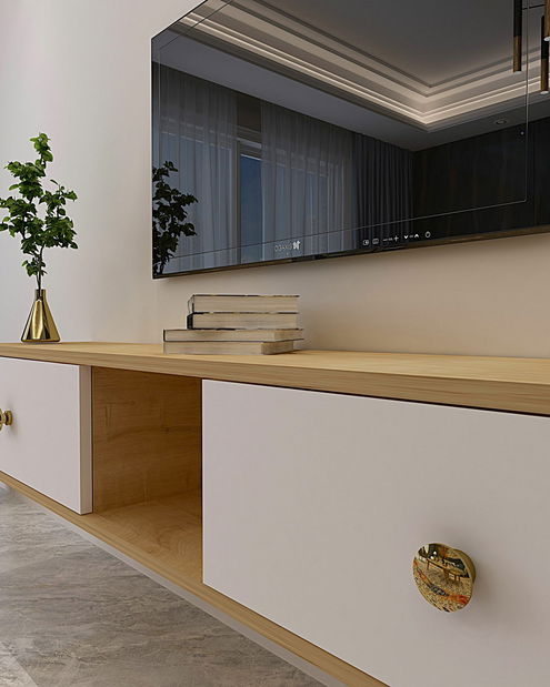 TV stolík/skrinka Zulia (dub + biela)