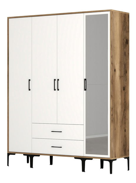 Dulap de haine Kiara STR (Nuc + Alb)