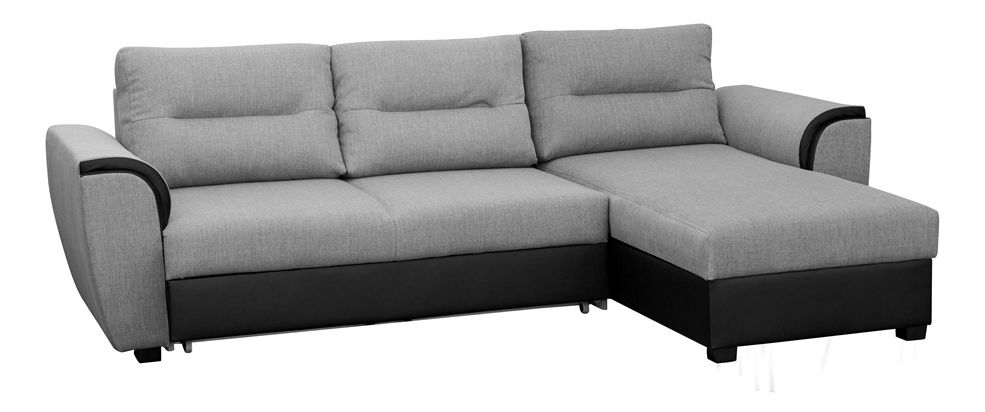 Rohová sedačka Thomas (svetlosivá + čierna) (P)