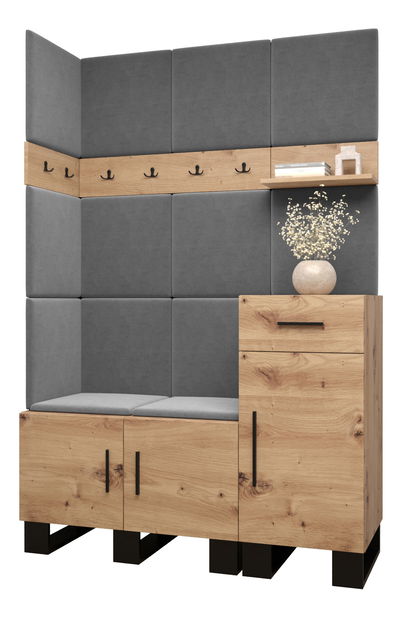 Előszobabútor Amanda 10 (artisan tölgy + sötétszürke)
