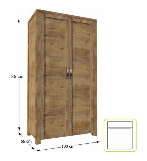 Šatníková skriňa Nicodemus S2D