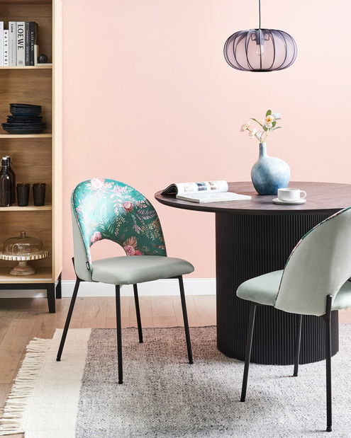 Set 2 buc. scaune pentru sufragerie CAVEL (stofă) (verde)