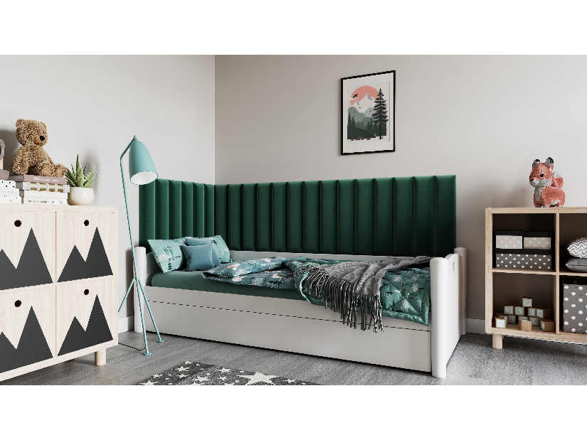 Set 20 panouri tapițate Quadra 210x90x60 cm (Verde)