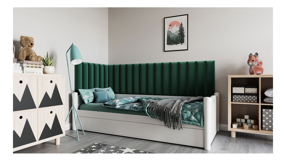 Set 20 panouri tapițate Quadra 210x90x60 cm (Verde)