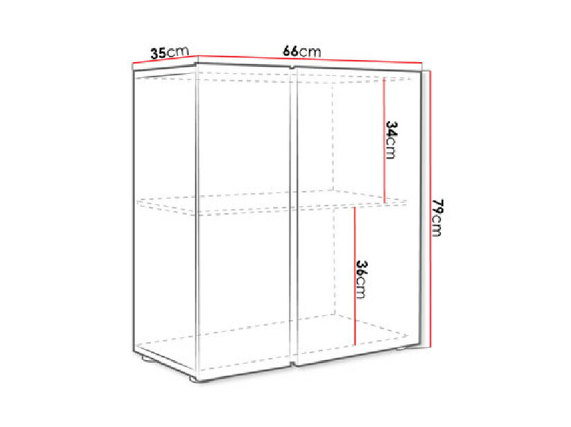 Komoda s osvetlením Mirjan Beatrice (biela + lesk biely)