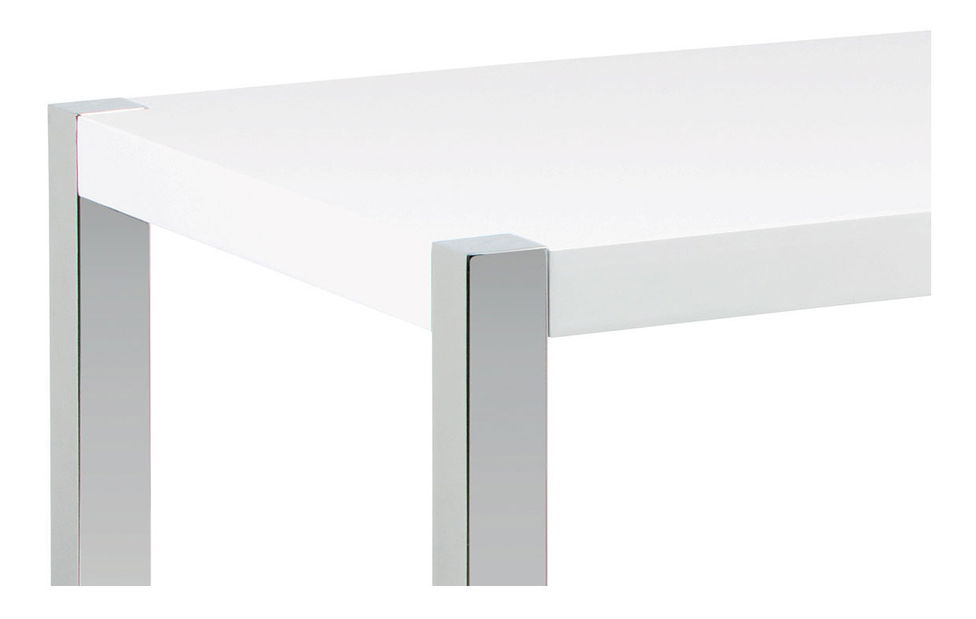 Jedálenský stôl Attas-2066-WT (biela + chróm)