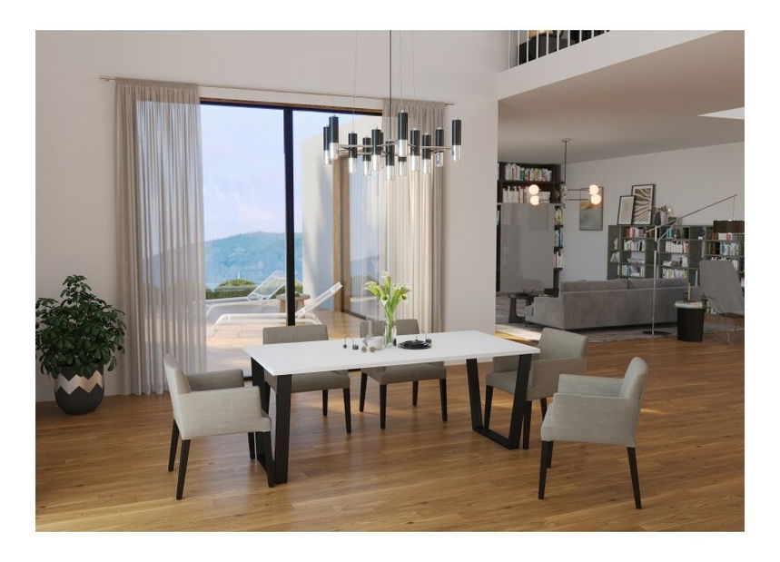 Masă de sufragerie Carol 185x90 (alb) (pentru 4- 6 persoane)