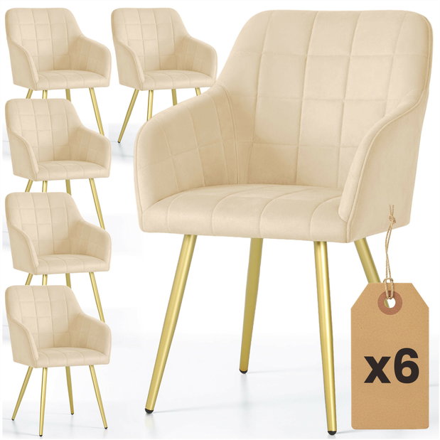 Set blagovaonskih stolica (6 kom.) Luksemburg (maslac + zlatna)