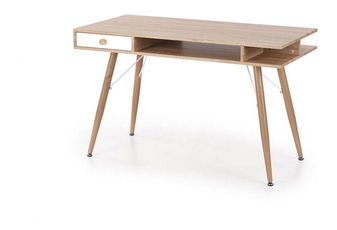 Písací stolík Bernie (svetle drevo + biela)