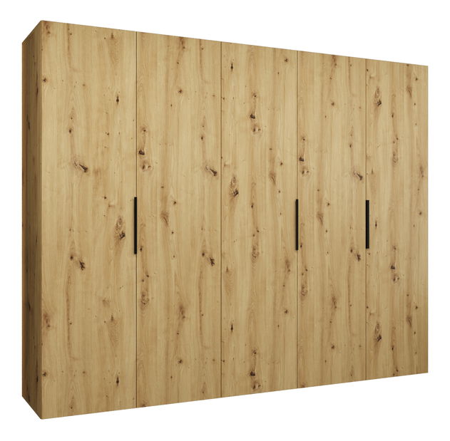 Ormar za garderobu 250 cm Mirabella 1 (hrast artisan + crna)