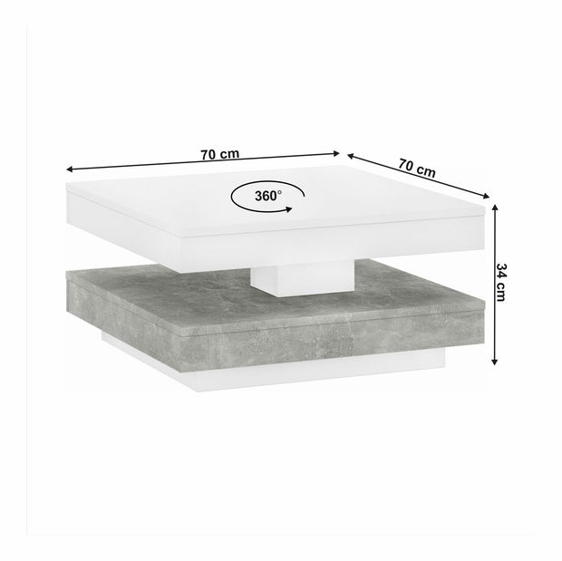 Dohányzóasztal MANDA (fehér + beton)