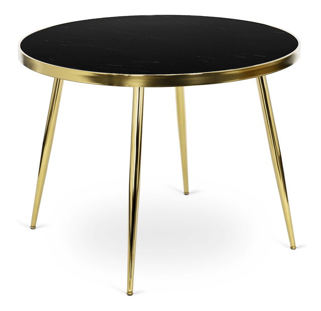 Jedálenský stôl Tripulacion (mramor čierny + zlatá) (pre 4 osoby)