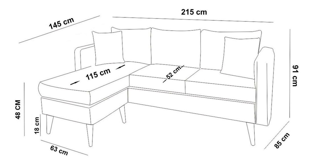 Sarok ülőgarnitúra Sanfrisco (B) (tengeri)