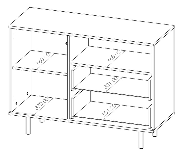 Komoda Nalani K1D2SZ (crna)