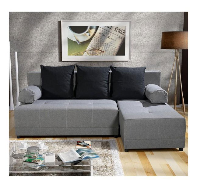 Rohová sedačka Maxius (sivá + čierna) (P)