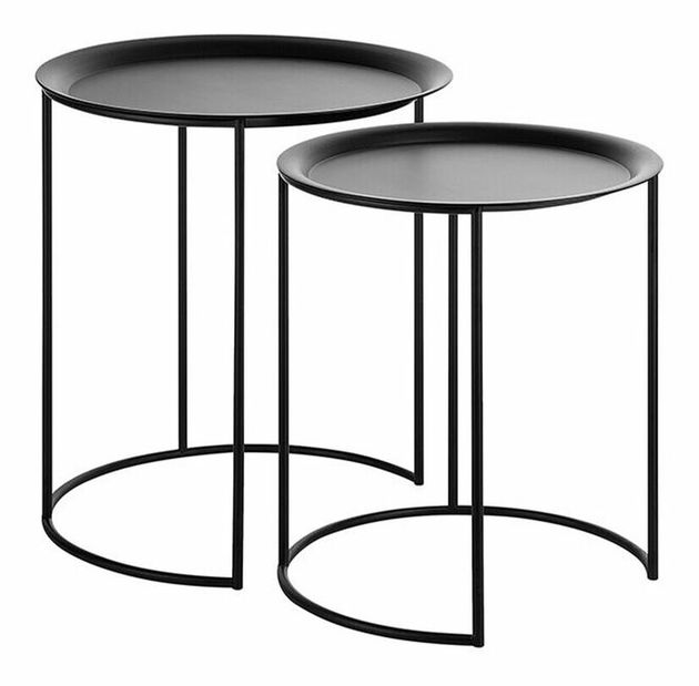 Set 2 príručných stolíkov Tonala (čierna)