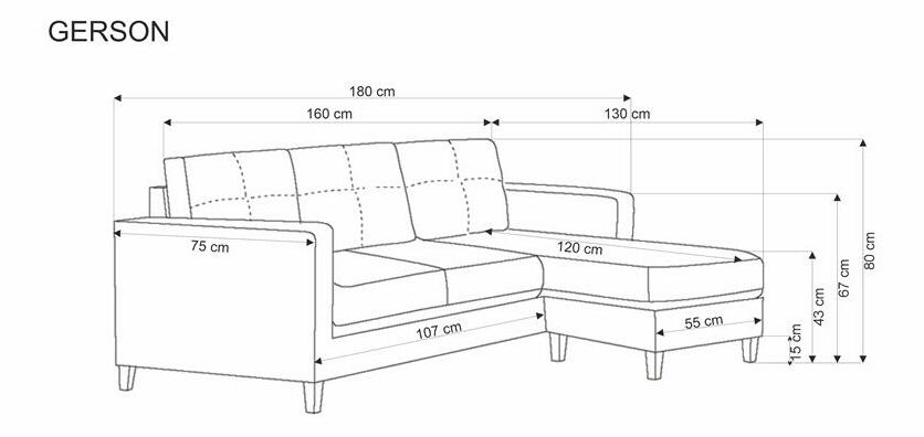 Sofa s tabureom Gerdon (bež)