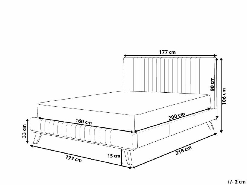 Manželská posteľ 160 cm TALLE (s roštom) (béžová)