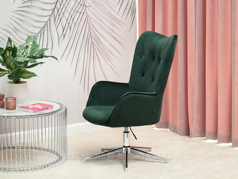 Kreslo Truni (zelená + chrómová)