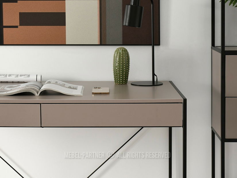 PC asztal Unica (bézs + fekete)