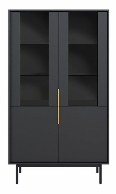 Vitrína Vintana 4D (čierna + zlatá)