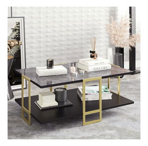 Măsuță de cafea Poppy (auriu + negru)