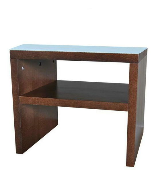 Nočný stolík z masívu so sklom UNI P